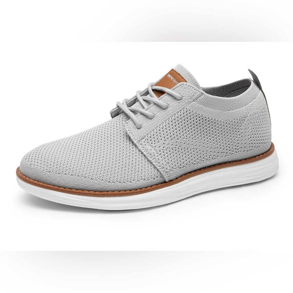 NWOB Bruno Marc Grand 01 Men's Light‎ Gray Knit Oxfords